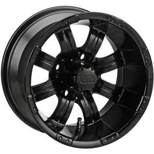 LSI Casino 12x7 Golf Cart Wheel - Matte Black (4/4) 3+4 [12092]