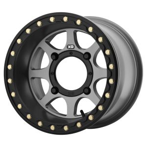 KMC KS234 Addict 2 Beadlock 14x10 Wide ATV/UTV Wheel - Satin Gray (4/110) +0mm