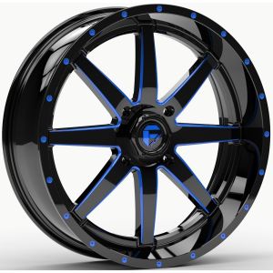 Fuel Maverick 18x7 ATV/UTV Wheel - Gloss Black/Blue (4/137) 4+3 [D6511870A644]