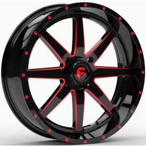 Fuel Maverick 18x7 ATV/UTV Wheel - Gloss Black/Red (4/137) 4+3 [D6501870A644]