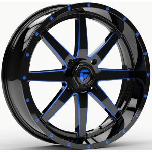 Fuel Maverick 20x7 ATV/UTV Wheel - Gloss Black/Blue (4/137) 4+3 [D6512070A644]