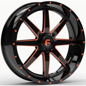 Fuel Maverick 20x7 ATV/UTV Wheel - Gloss Black/Orange (4/156) 4+3 [D6522070A544]