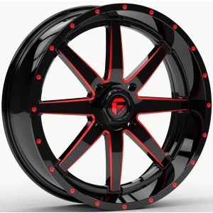 Fuel Maverick 20x7 ATV/UTV Wheel - Gloss Black/Red (4/156) 4+3 [D6502070A544]