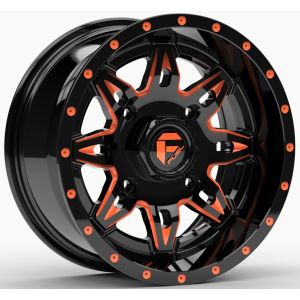 Fuel Lethal 14x7 ATV/UTV Wheel - Gloss Black/Orange (4/156) 4+3 [D6551470A544]