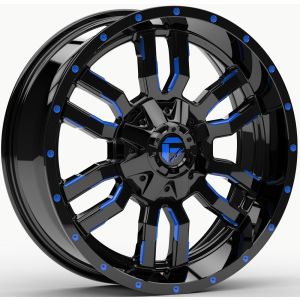 Fuel Sledge 20x7 ATV/UTV Wheel - Gloss Black/Blue (4/137) 4+3 [D6602070A643]