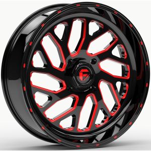 Fuel Triton 20x7 ATV/UTV Wheel - Gloss Black/Red (4/137) 4+3 [D6562070A644]