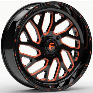 Fuel Triton 20x7 ATV/UTV Wheel - Gloss Black/Orange (4/156) 4+3 [D6582070A544]