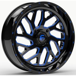 Fuel Triton 22x7 ATV/UTV Wheel - Gloss Black/Blue (4/137) 4+3 [D6572270A644]