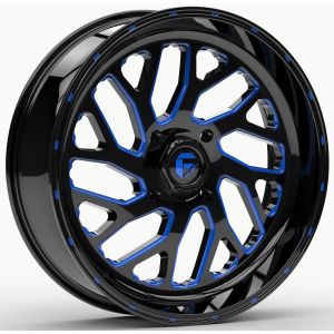 Fuel Triton 24x7 ATV/UTV Wheel - Gloss Black/Blue (4/156) 4+3 [D6572470A544]