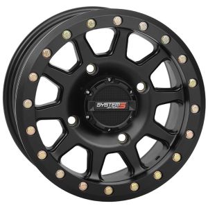 System 3 SB-3 Beadlock 14x10 Wide ATV/UTV Wheel - Matte Black (4/137) 5+5