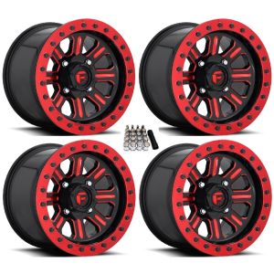 Fuel Hardline Beadlock 15x7/15x10 UTV Wheels Red Polaris RZR 1000 XP / Ranger XP 900/1000