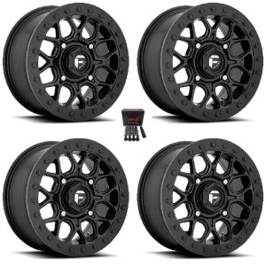 Fuel Tech Beadlock 15x10 Wide Wheels Black Can-Am Maverick X3 / Honda Pioneer 1000