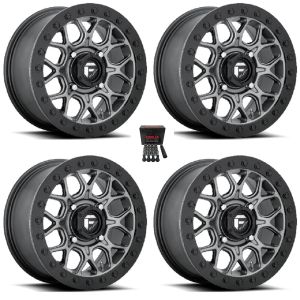 Fuel Tech Beadlock 15x10 Wide Wheels Gunmetal Polaris RZR 1000 XP / Ranger XP 900/1000