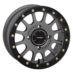 System 3 SB-5 Beadlock 14x7 ATV/UTV Wheel - Gunmetal (4/156) 5+2 [14S3-5656]