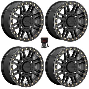 KMC Cage Beadlock 15x10 Wide Wheels Black Polaris RZR 1000 XP / Ranger XP 900/1000