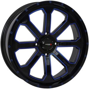 System 3 ST-4 20x6.5 ATV/UTV Wheel - Gloss Black/Blue (4/137) 4+2.5 [20S3-4137B]