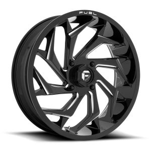 Fuel Reaction 18x7 ATV/UTV Wheel - Gloss Black/Milled (4/156) +13mm