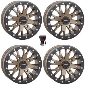 System 3 SB-4 Beadlock 15x10 Wide Wheels Bronze (5+5) Kawasaki Mule Pro FXT