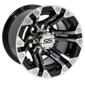 GTW Specter 10x7 Golf Cart Wheel - Machined/Black (4/4) 3+4 [19-149]