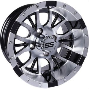 GTW Diesel 14x7 Golf Cart Wheel - Machined/Black (4/4) 3+4 [19-247]