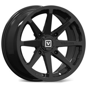 Valor V01 14x7 ATV/UTV Wheel - Gloss Black (4/110) +15mm