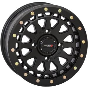 System 3 SB-6 Beadlock 15x7 ATV/UTV Wheel - Matte Black (4/137) 5+2 [15S3-6537]