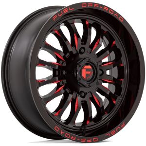 Fuel ARC 18x7 ATV/UTV Wheel - Gloss Black/Red (4/137) +13mm