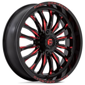 Fuel ARC 22x7 ATV/UTV Wheel - Gloss Black/Red (4/137) +13mm