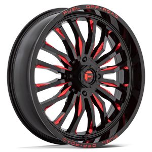 Fuel ARC 24x7 ATV/UTV Wheel - Gloss Black/Red (4/137) +13mm