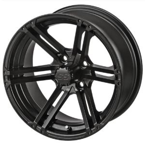 LSI Yukon 15x7 Golf Cart Wheel - Matte Black 3+4 [15062]