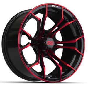 GTW Spyder 15x7 Golf Cart Wheel - Black/Red (3+4) [19-309]