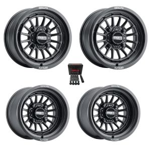 MetalFX Delta 15x10 Wide Wheels Black Kawasaki Mule Pro FXT