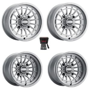 MetalFX Delta Contrast Cut 15x10 Wide Wheels Gunmetal Polaris RZR 1000 XP / Ranger XP 900/1000