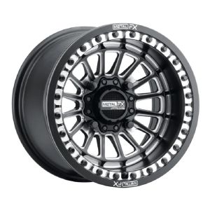 MetalFX Delta Bdlk Contrast Cut 15x10 Wide UTV Wheel - Black 4/156 +0mm [78311]