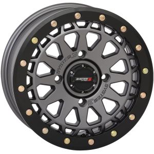 System 3 SB-6 Beadlock 15x7 UTV Wheel - Gunmetal (5x4.5) 4+3 [15S3-6636]