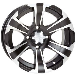 ITP SS312 Golf Cart Wheel Machined/Black 12x7 (4/4) (3.5+3.5) [12SS704]