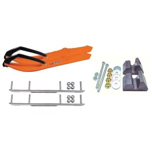 C&A Pro Orange BX Snowmobile Skis w/ 6