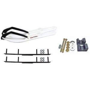 C&A Pro White BX Snowmobile Skis w/ 4