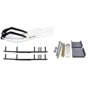 C&A Pro White BX Snowmobile Skis w/ 6