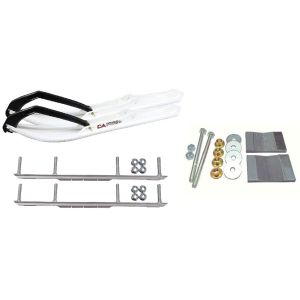 C&A Pro White BX Snowmobile Skis w/ 6