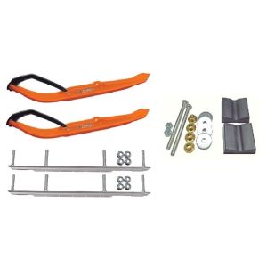 C&A Pro Orange MTX Snowmobile Skis w/ 9