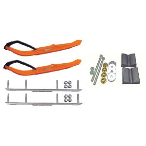 C&A Pro Orange MTX Snowmobile Skis w/ 4.5