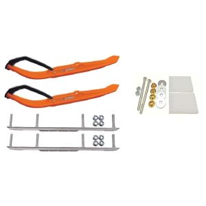 C&A Pro Orange MTX Snowmobile Skis w/ 6