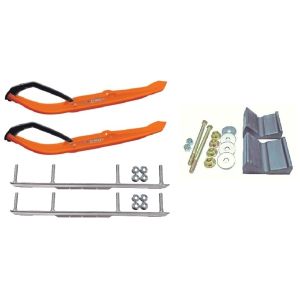 C&A Pro Orange MTX Snowmobile Skis w/ 6