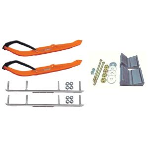 C&A Pro Orange MTX Snowmobile Skis w/ 4.5