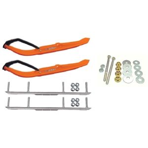 C&A Pro Orange MTX Snowmobile Skis w/ 4.5