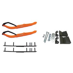 C&A Pro Orange MTX Snowmobile Skis w/ 4