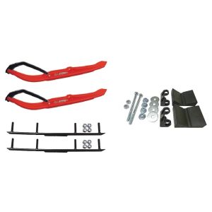 C&A Pro Red MTX Snowmobile Skis w/ 4