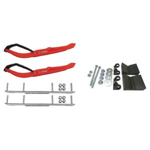 C&A Pro Red MTX Snowmobile Skis w/ 6