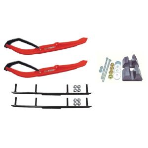 C&A Pro Red MTX Snowmobile Skis w/ 4